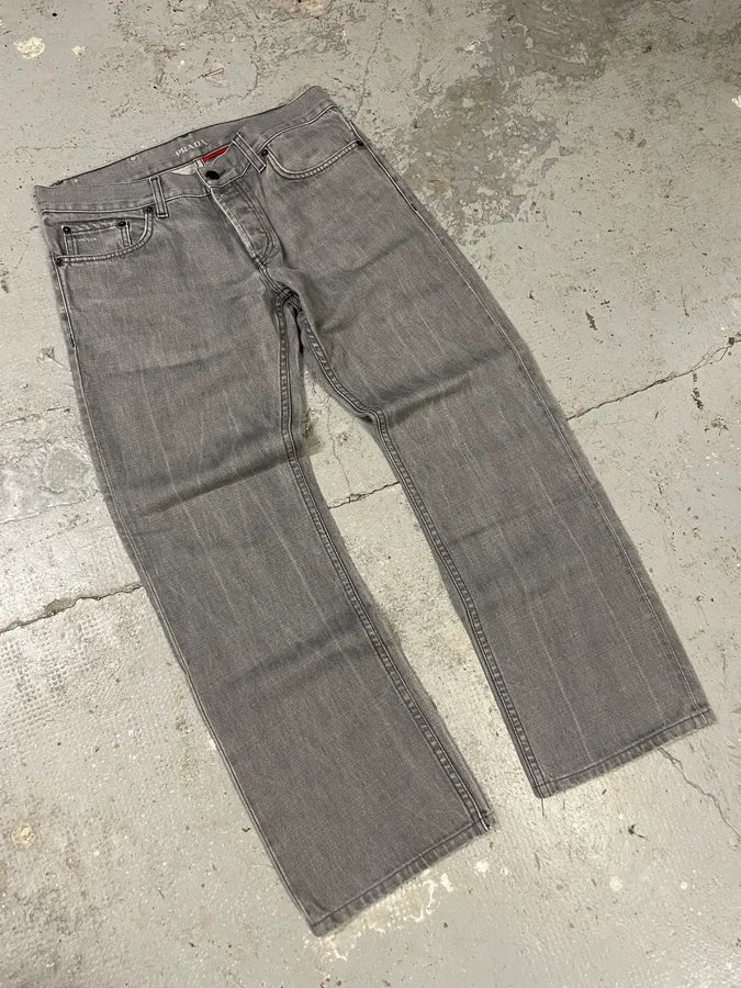 Prada Grey Washed Denim Jeans (S/M) HvqGMdM 4
