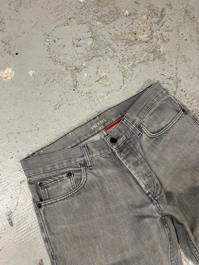 Prada Grey Washed Denim Jeans (S/M) HvqGMdM 5