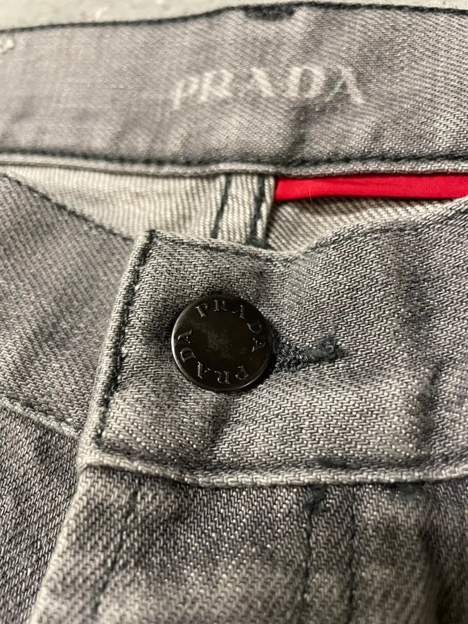 Prada Grey Washed Denim Jeans (S/M) HvqGMdM 8