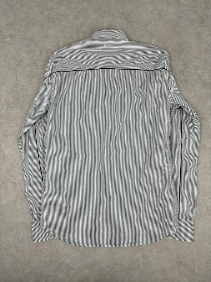 SS2008 Prada Grey & White Cotton Striped Shirt HgiODrc 4