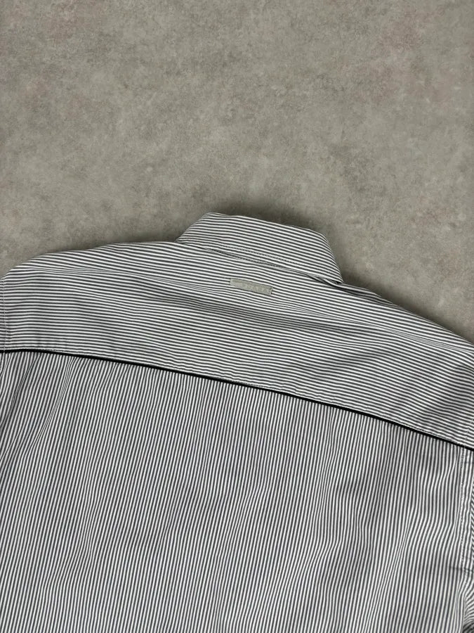 SS2008 Prada Grey & White Cotton Striped Shirt HgiODrc 5