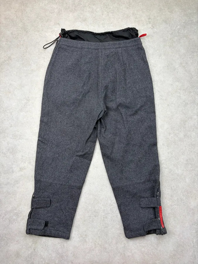 2000s Prada Grey Wool Linea Rossa Capri Pants xUmYOBT 4