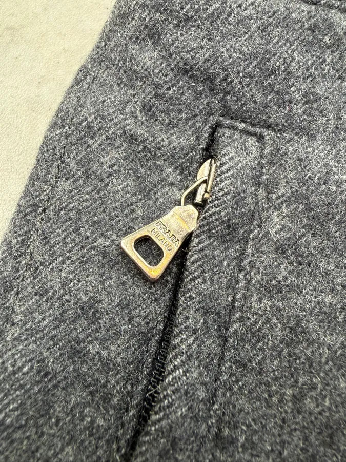 2000s Prada Grey Wool Linea Rossa Capri Pants xUmYOBT 6