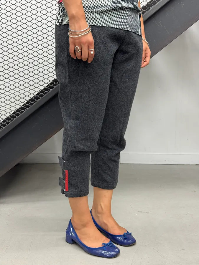 2000s Prada Grey Wool Linea Rossa Capri Pants xUmYOBT 2