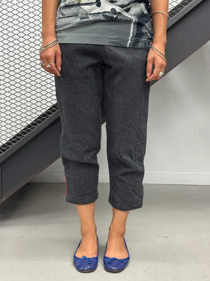 2000s Prada Grey Wool Linea Rossa Capri Pants xUmYOBT 0