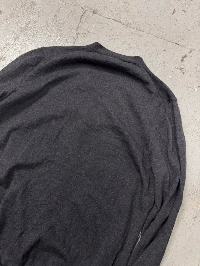 Prada Grey Wool Cardigan Buttoned Sweater (M) BrgvwSd 5