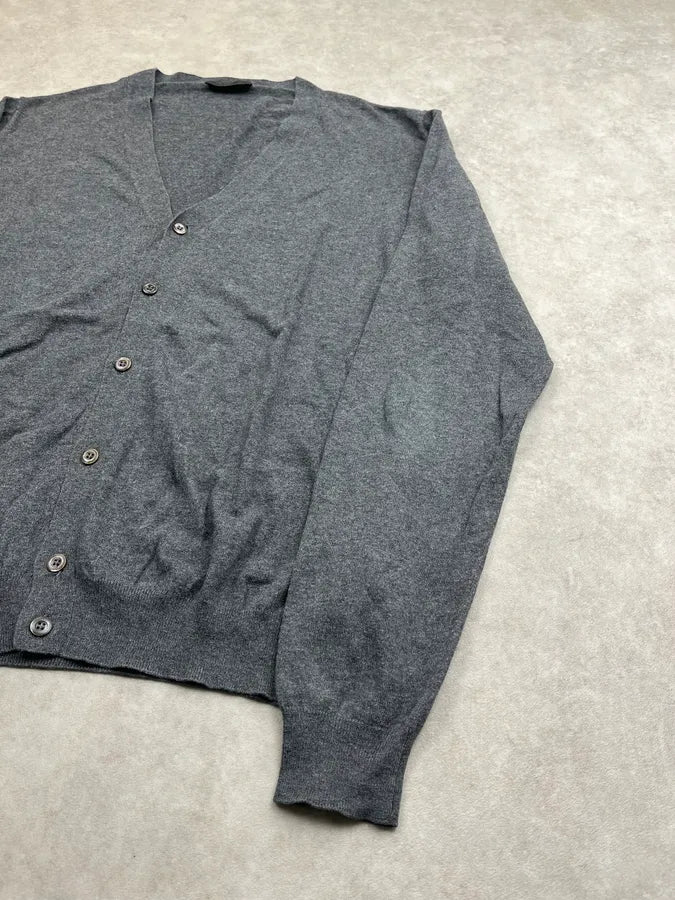 Prada Grey Wool Cardigan Sweater fxgOzzB 4