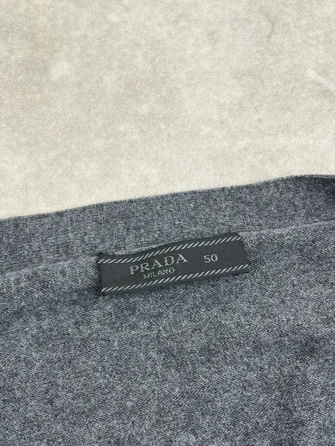 Prada Grey Wool Cardigan Sweater fxgOzzB 9