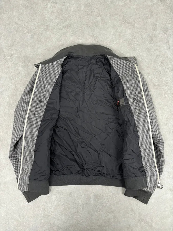 2000s Prada Grey Wool Houndstooth Jacket XcIxDbc 6