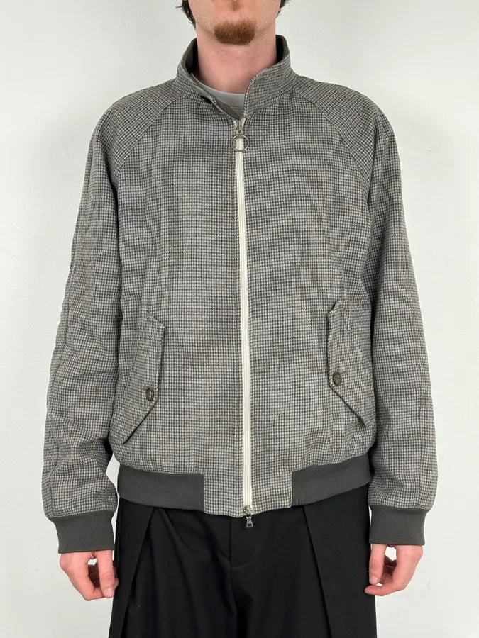 2000s Prada Grey Wool Houndstooth Jacket XcIxDbc 1