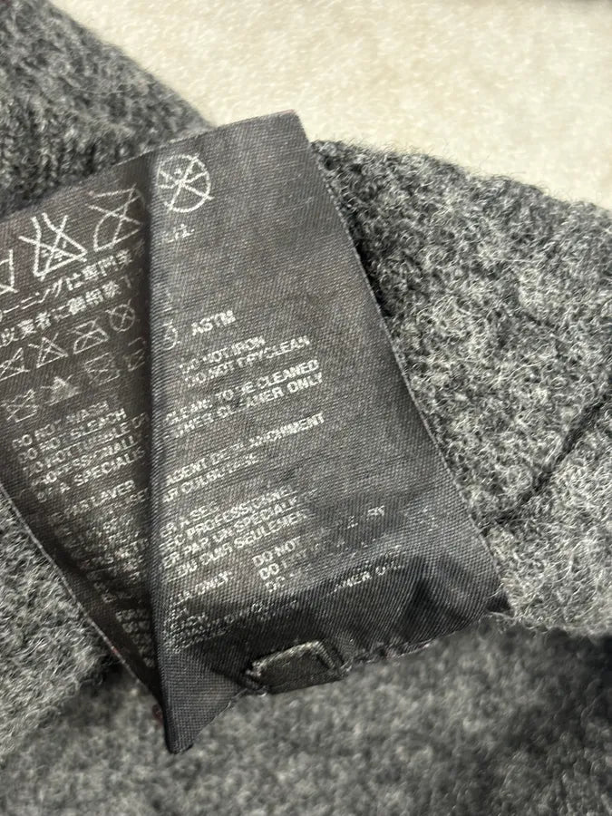 2000s Prada Grey Wool Leather Elbow Patch Sweater VOYaeOE 9
