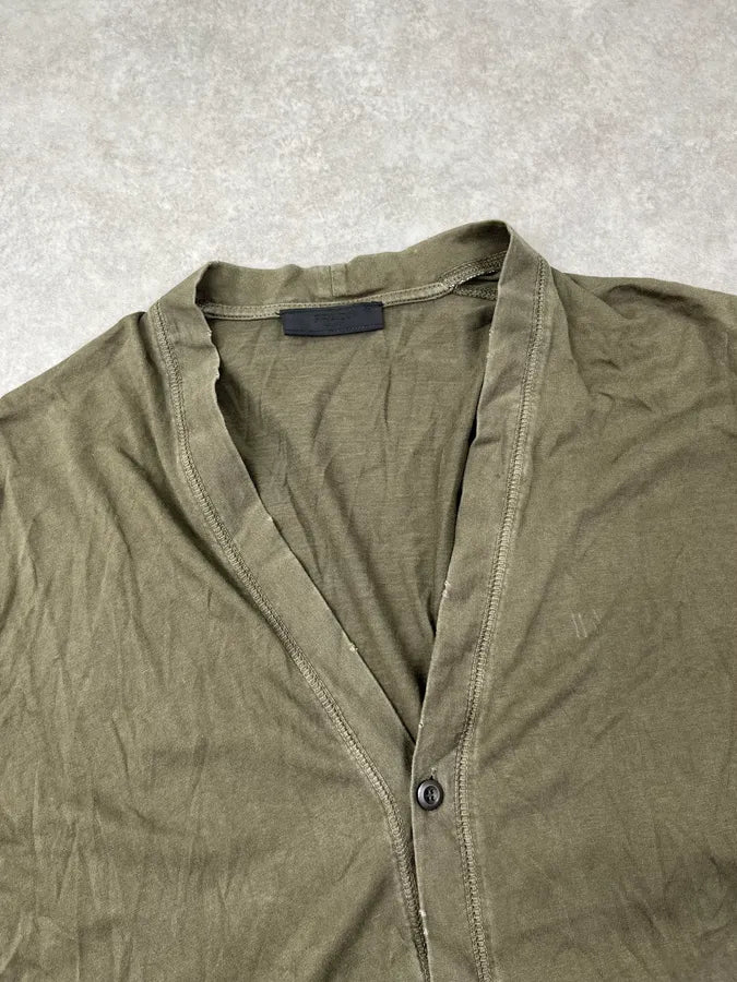 2000s Prada Khaki Cotton Button-Up Cardigan Longsleeve wpkCByY 5