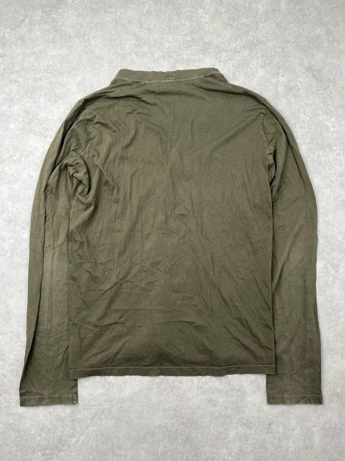 2000s Prada Khaki Cotton Button-Up Cardigan Longsleeve wpkCByY 3