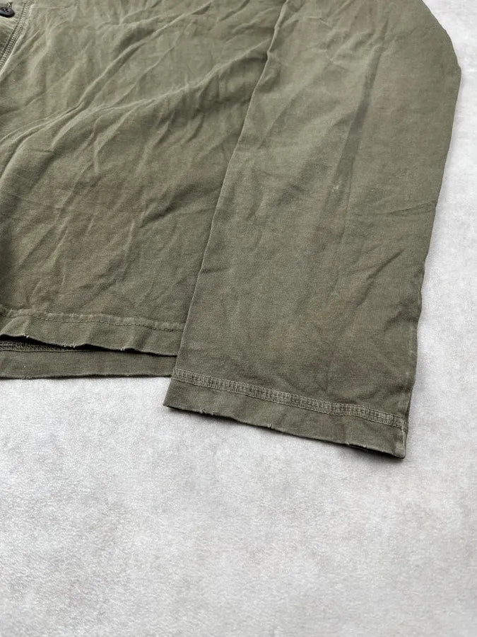 2000s Prada Khaki Cotton Button-Up Cardigan Longsleeve wpkCByY 6