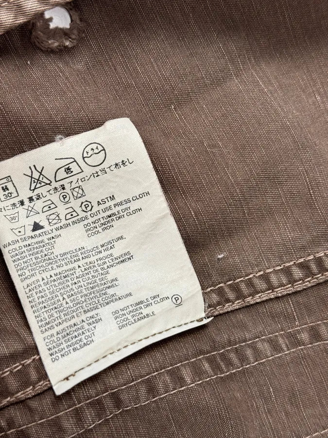2000s Prada Light Brown Cotton Linen Cargo Jacket CeLxKFO 12