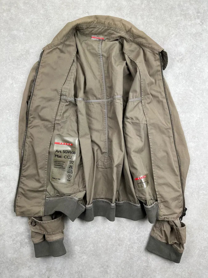 2000s Prada Khaki Multi-Pocket Light Jacket IQfhLLo 3