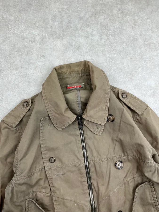 2000s Prada Khaki Multi-Pocket Light Jacket IQfhLLo 5