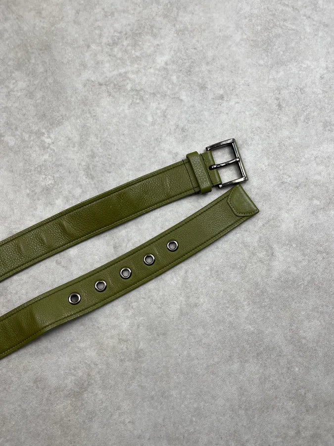 Prada Khaki Leather Belt PsEzPyx 4
