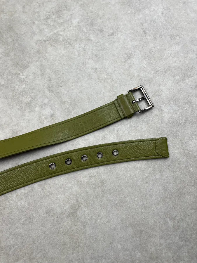 Prada Khaki Leather Belt PsEzPyx 5