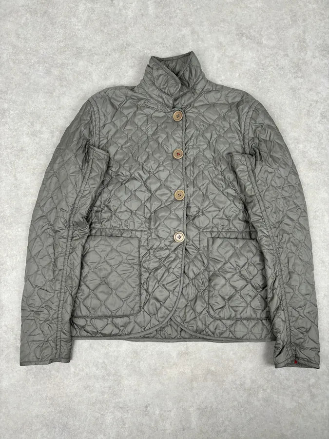 2000s Prada Khaki Nylon Quilted Puffer Jacket tSgQzhZ 0