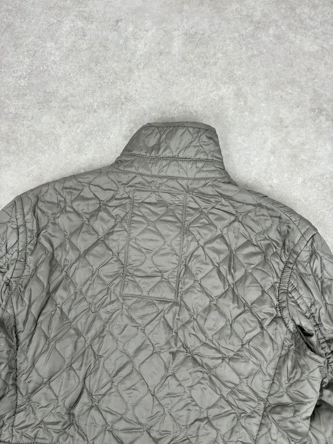2000s Prada Khaki Nylon Quilted Puffer Jacket tSgQzhZ 5