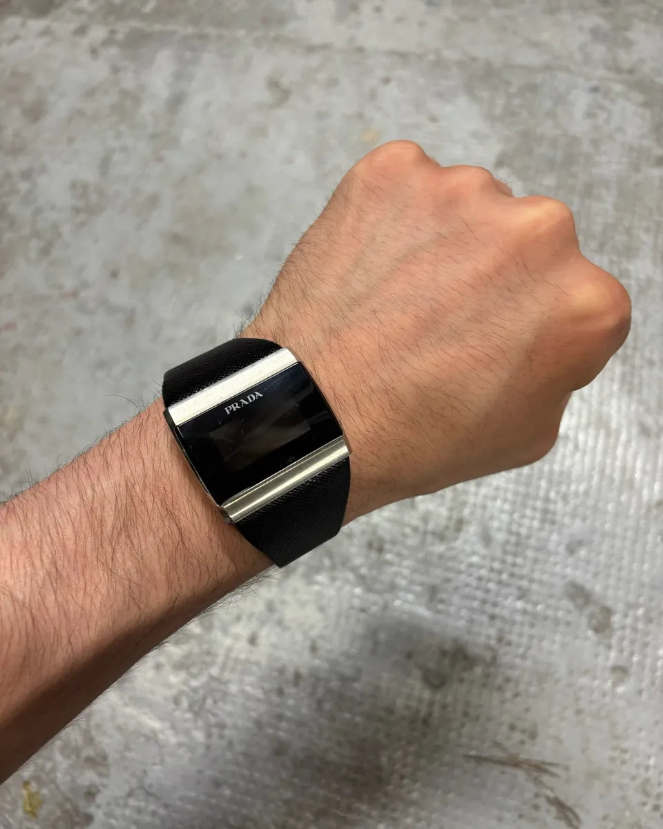 Prada LG LBA Black Chrono Avant-Garde Watch hxpcxoe 1