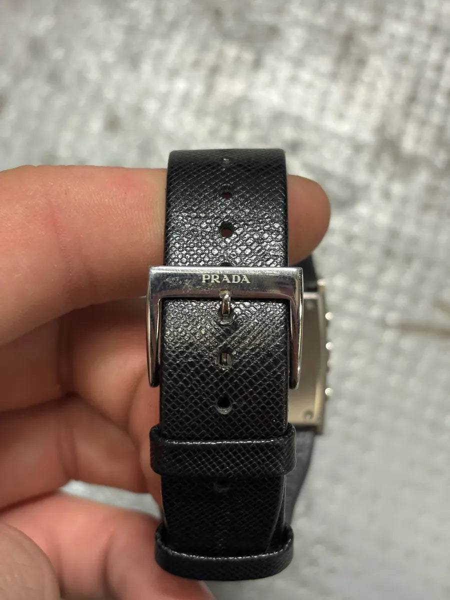 Prada LG LBA Black Chrono Avant-Garde Watch hxpcxoe 3