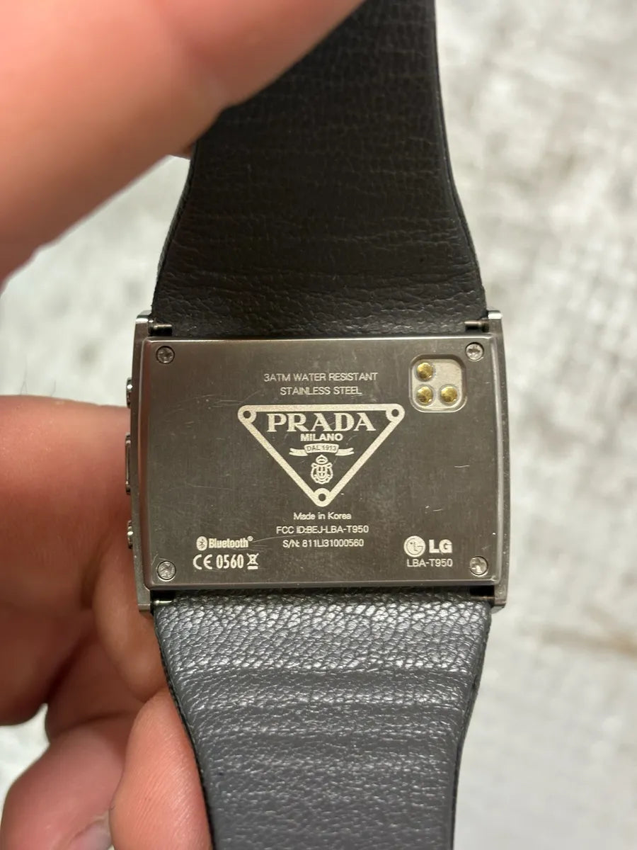 Prada LG LBA Black Chrono Avant-Garde Watch hxpcxoe 5