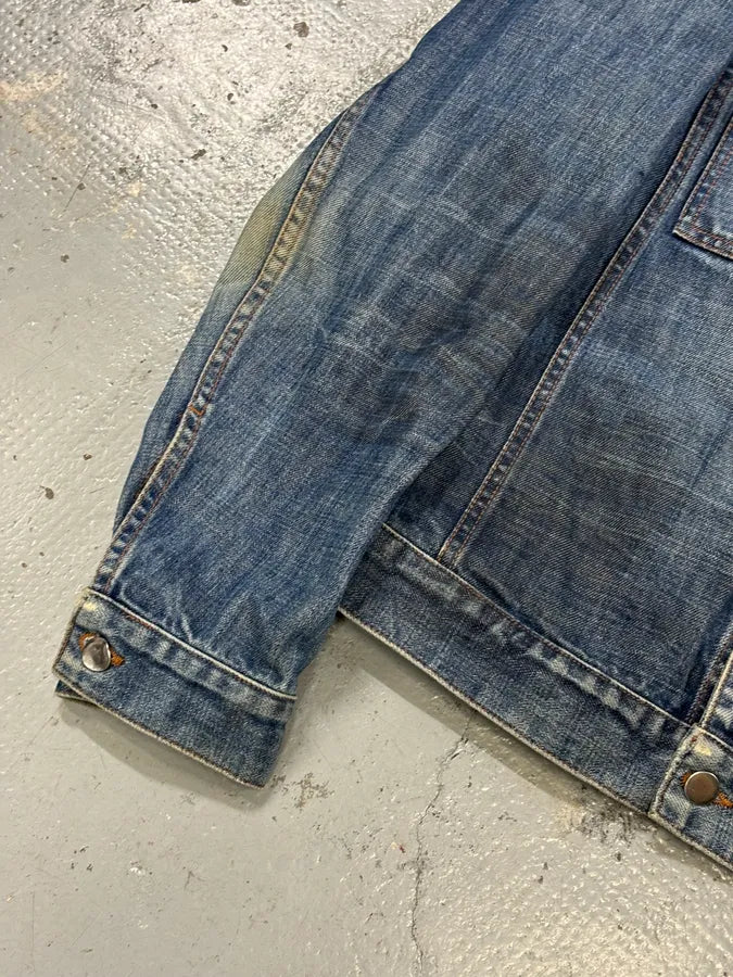 AW2004 Prada Light Blue Denim Cargo Pocket Jacket dHpDYHa 8