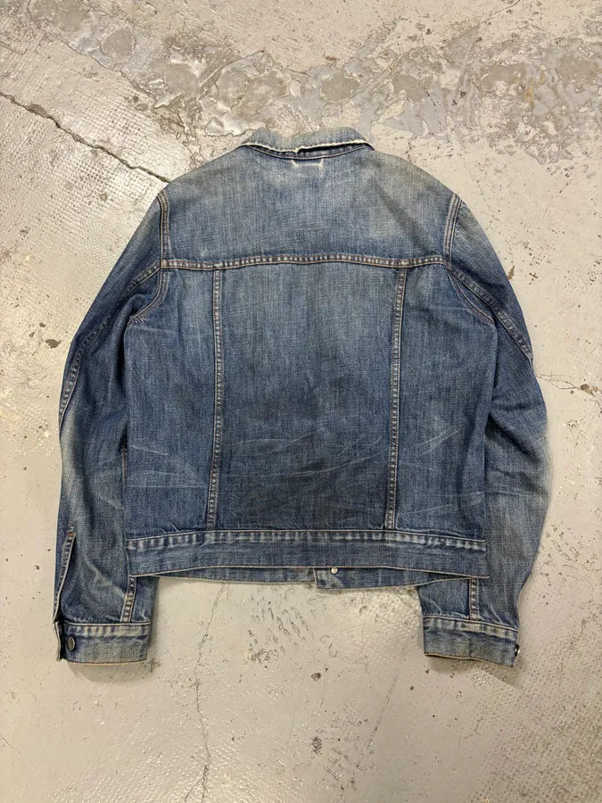 AW2004 Prada Light Blue Denim Cargo Pocket Jacket dHpDYHa 5