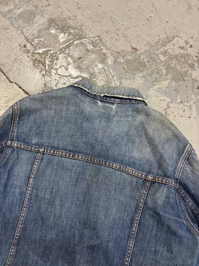 AW2004 Prada Light Blue Denim Cargo Pocket Jacket dHpDYHa 6