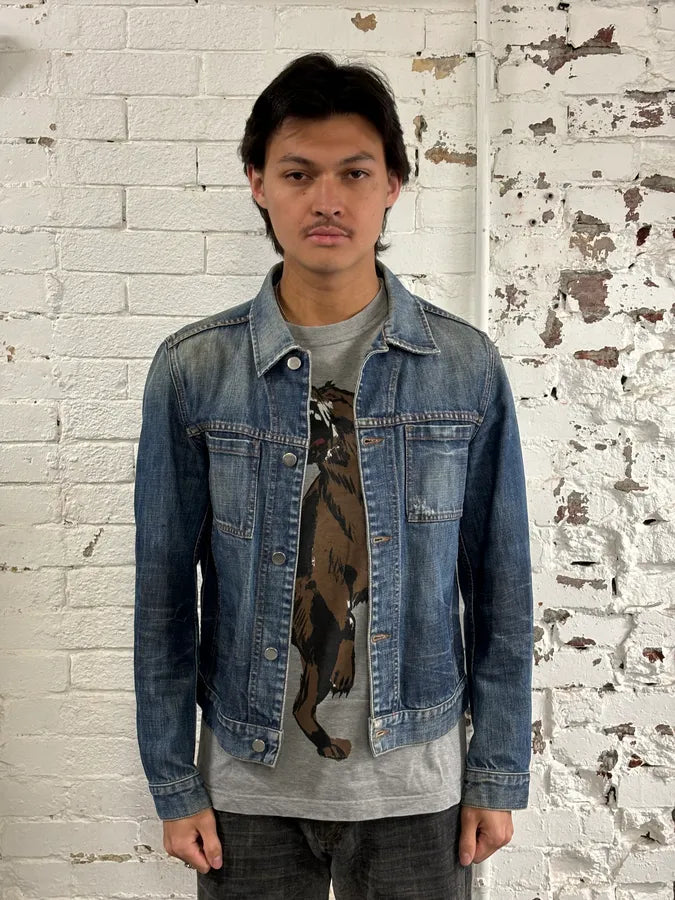 AW2004 Prada Light Blue Denim Cargo Pocket Jacket dHpDYHa 1