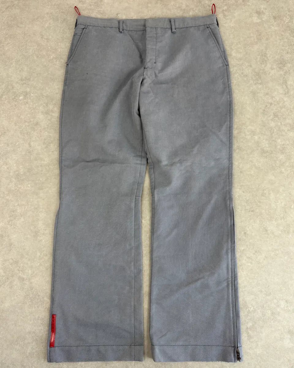 2000s Prada Light Blue Denim Zip-Leg Pants VNJfYAJ 0