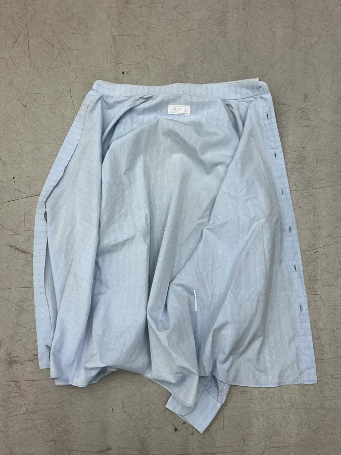 2000s Prada Light Blue Monogram Shirt YSroGVL 8