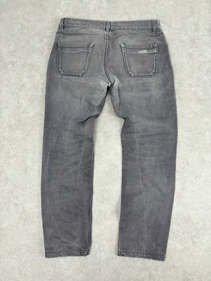 2000s Prada Light Grey Denim Slim Jeans TgNqFtP 5