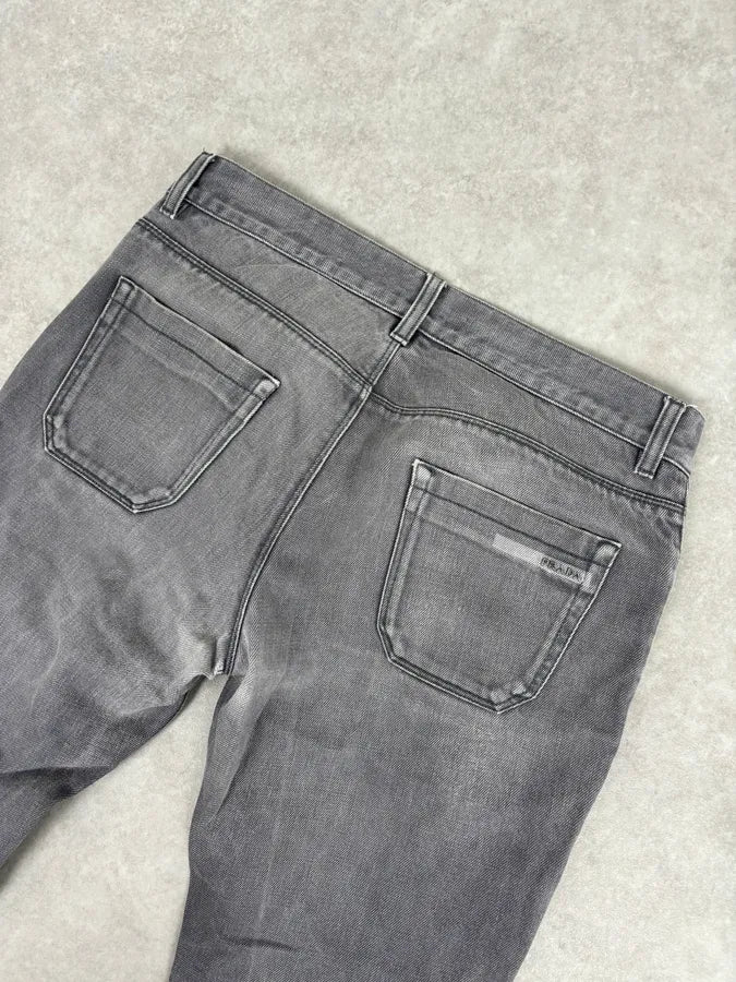 2000s Prada Light Grey Denim Slim Jeans TgNqFtP 6
