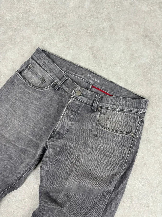 2000s Prada Light Grey Denim Slim Jeans TgNqFtP 4