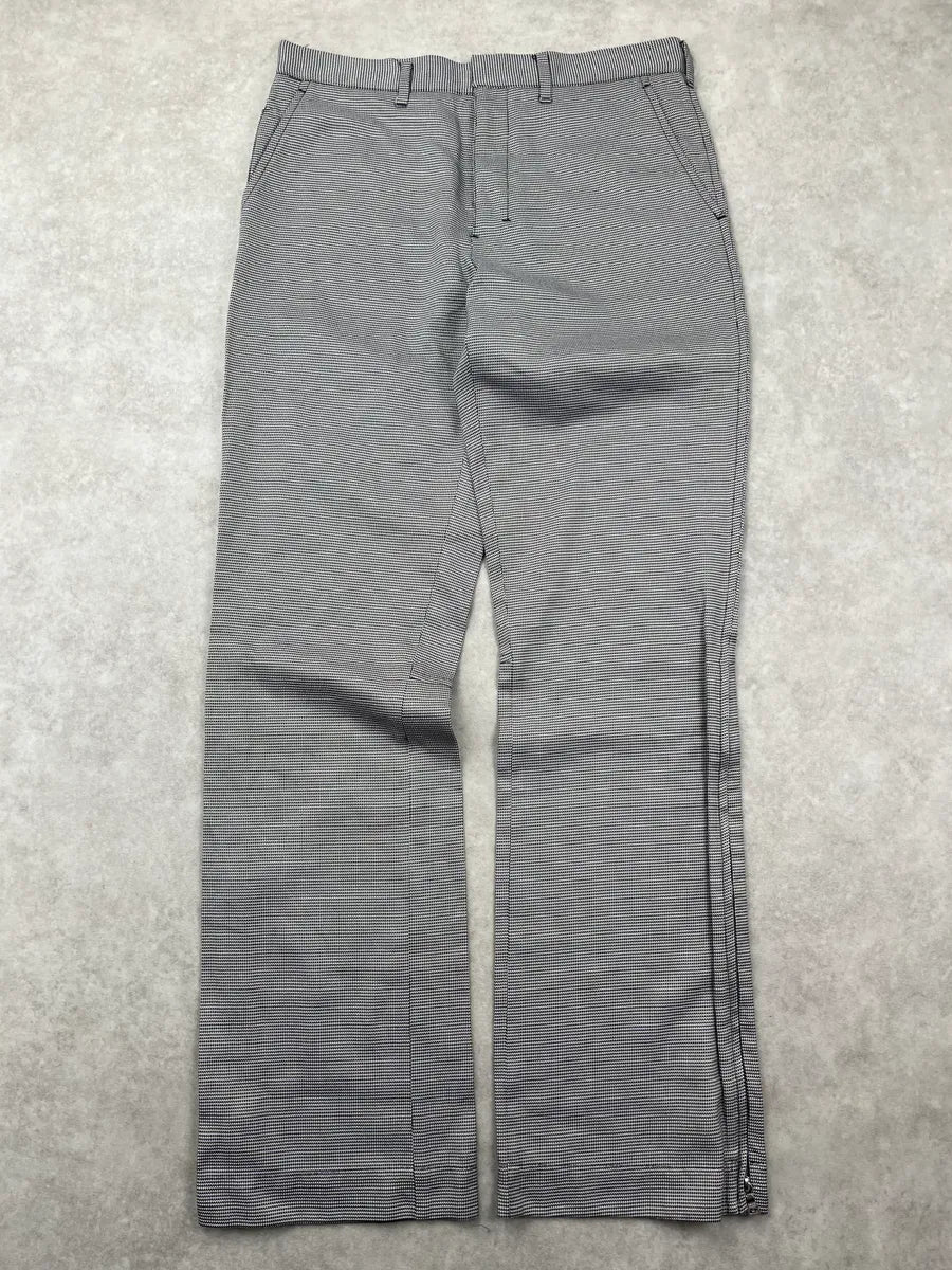 SS2003 Prada Linea Rossa Black & White Checked Nylon Pants eKAcVCs 1