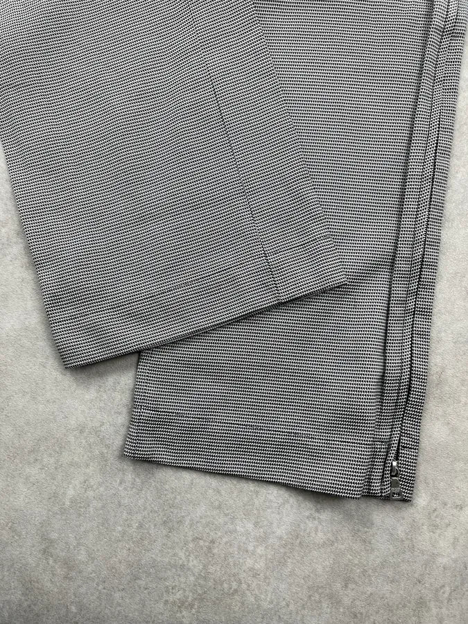 SS2003 Prada Linea Rossa Black & White Checked Nylon Pants eKAcVCs 7
