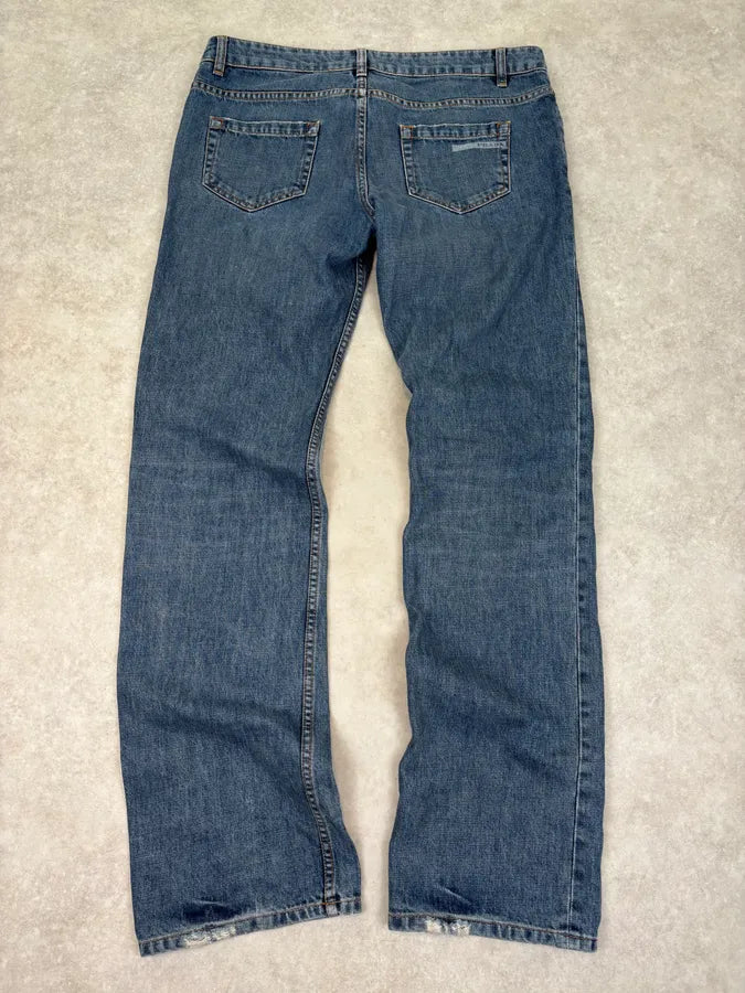 2000s Prada Blue Worker Denim Jeans  bgxUNrH 5