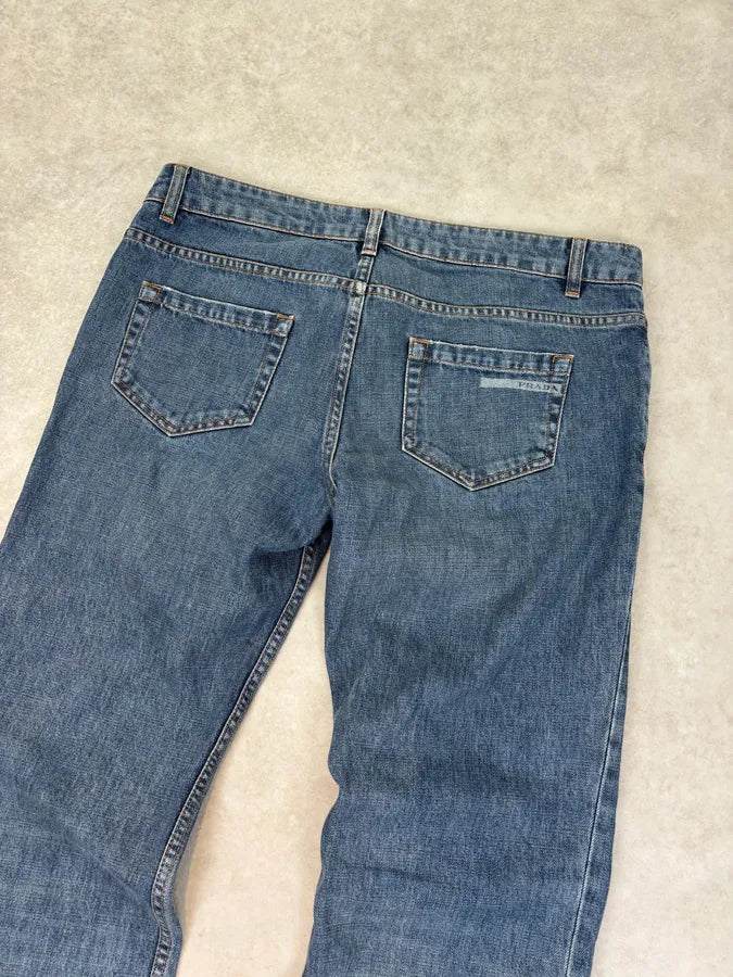 2000s Prada Blue Worker Denim Jeans  bgxUNrH 6