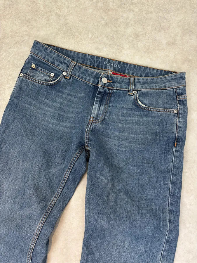 2000s Prada Blue Worker Denim Jeans  bgxUNrH 4