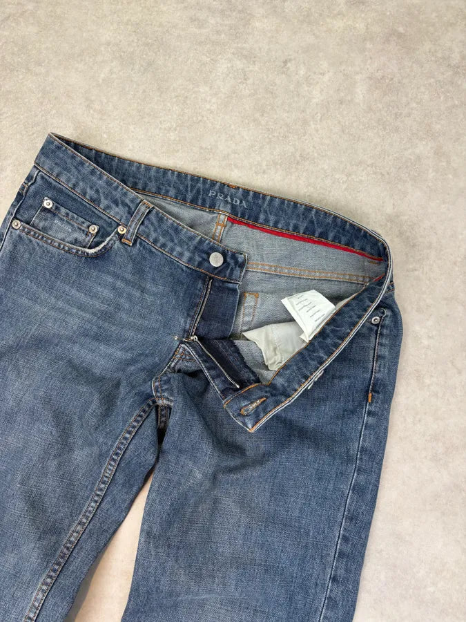 2000s Prada Blue Worker Denim Jeans  bgxUNrH 8