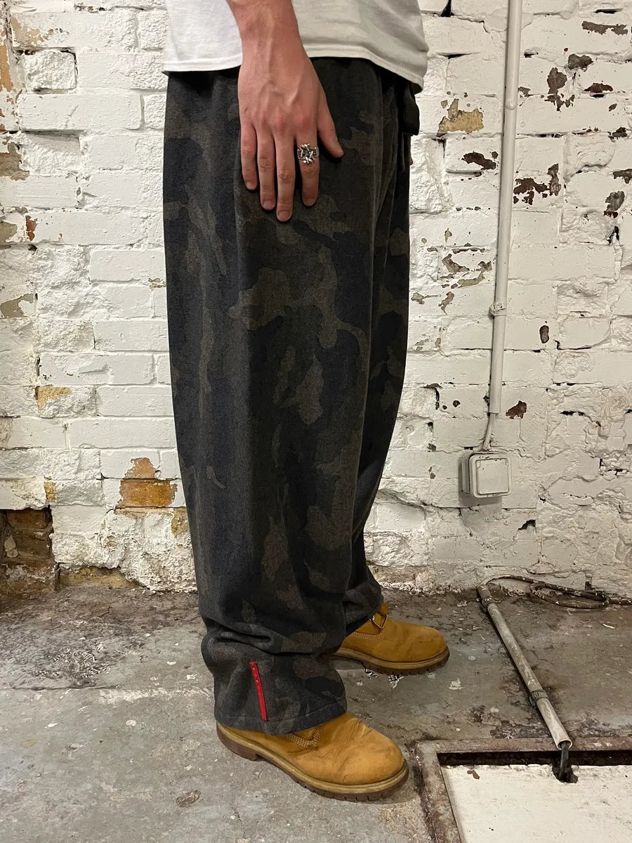 Prada Linea Rossa Camo Grey Wool Pants tZhfntY 2