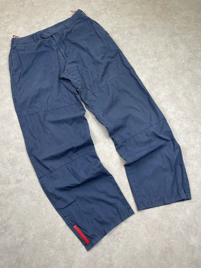 2000s Prada Linea Rossa Cargo Blue Pants snwcBdR 1