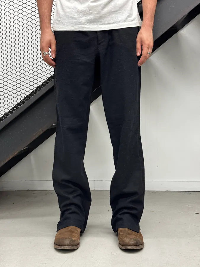 2000s Prada Linea Rossa Navy Side Zip Wool Pants kwFFkGu 2