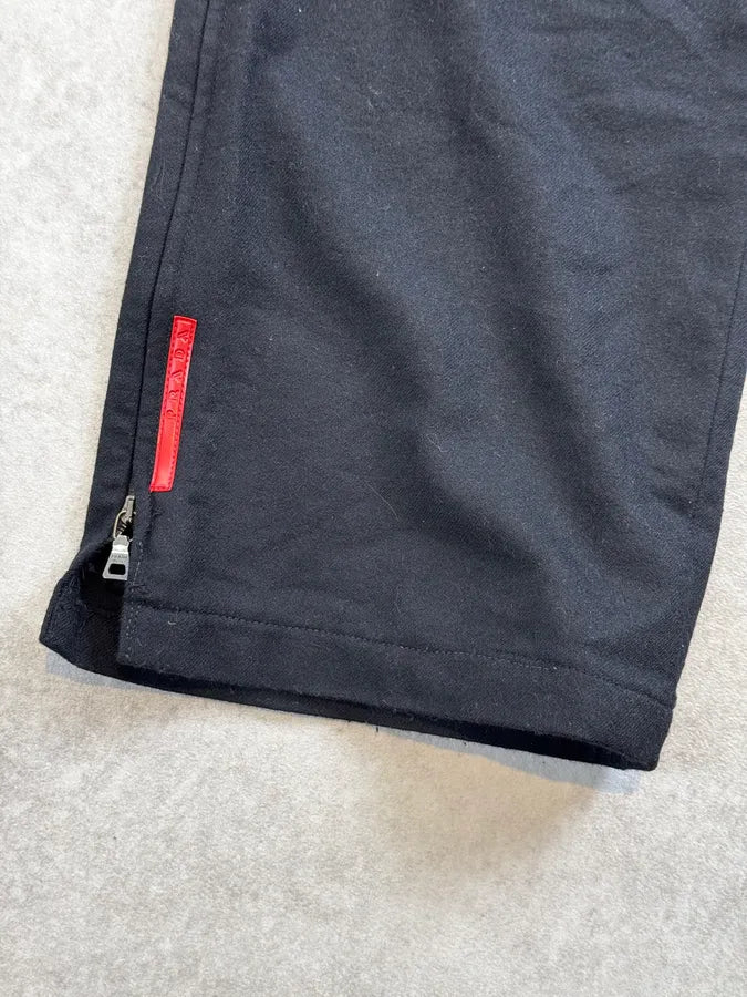 2000s Prada Linea Rossa Navy Side Zip Wool Pants kwFFkGu 7