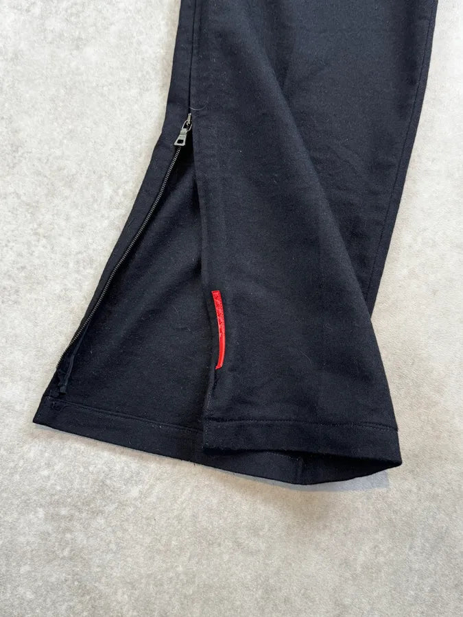 2000s Prada Linea Rossa Navy Side Zip Wool Pants kwFFkGu 8