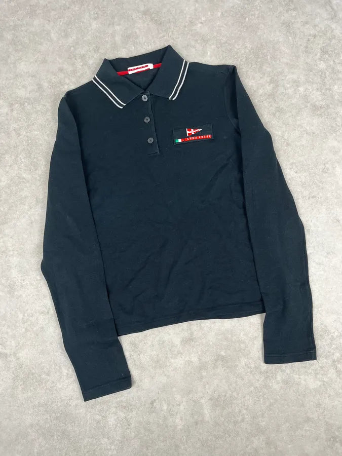 2000s Luna Rossa Black Logo Longsleeve Polo idhLfaP 3
