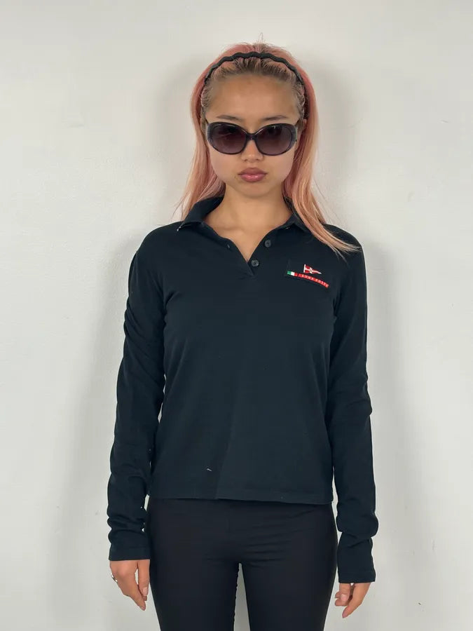 2000s Luna Rossa Black Logo Longsleeve Polo idhLfaP 1